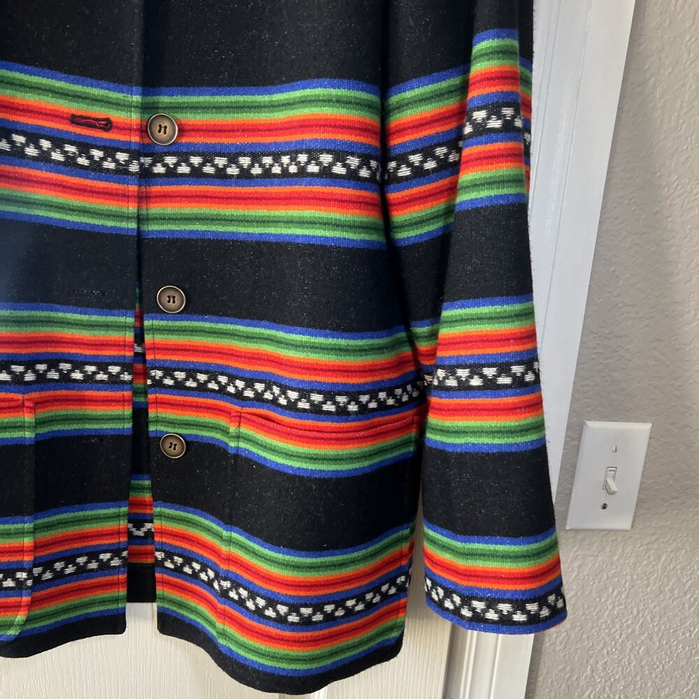 VTG Striped Southwestern Pendleton Knockabout Wool Coat Jacket Large EUC - Picture 4 of 16